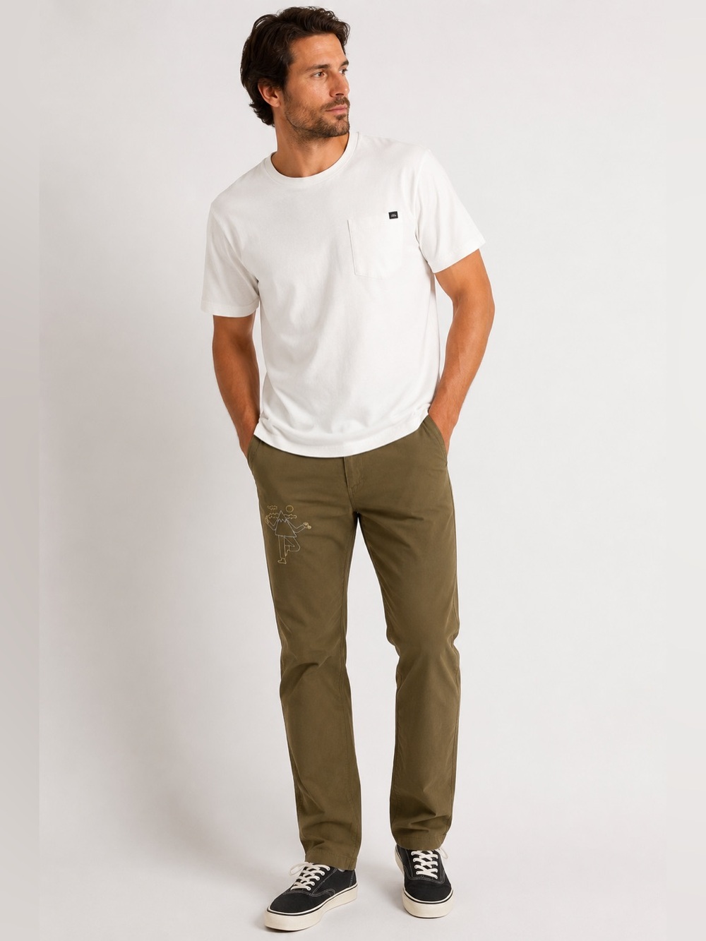 Roark Layover Chino Versatile Every Day Travel Pant Embroidered 32x32